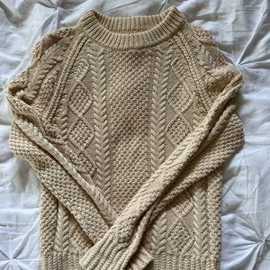 L.L. Bean Signature Cable Knit Cotton Fisherman Sweater
